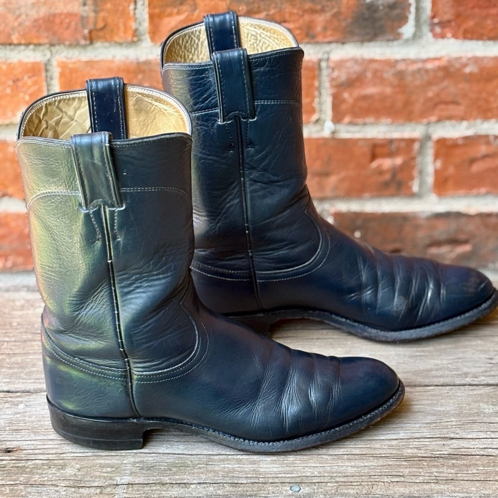 Justin 3024 Roper Navy Blue Western Cowboy Boots 80 - Picture 4 of 9